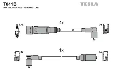 Высоковольтные провода  T041B TESLA