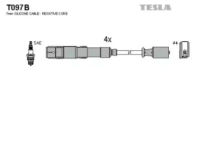 Провода высоковольтные T097B TESLA