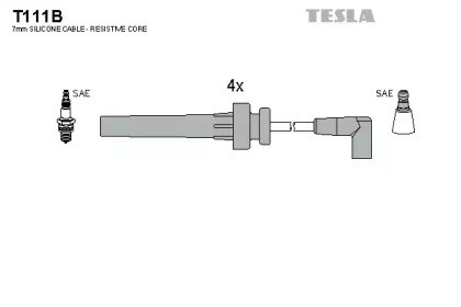 Провода высоковольтные, комплект T111B TESLA