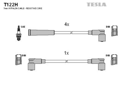 Провода высоковольтные T122H TESLA