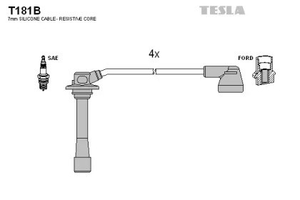 Провода высокого напряжения T181B TESLA