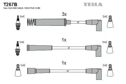 Провода зажигания T267B TESLA