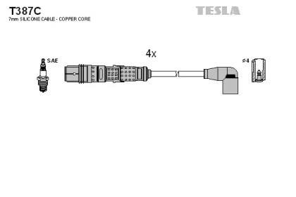 Провід високовольтні, комплект T387C Tesla