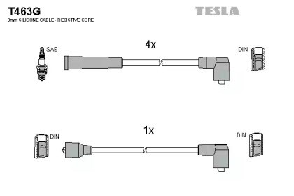 Провода высоковольтные T463G TESLA