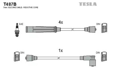 Провода зажигания T487B TESLA