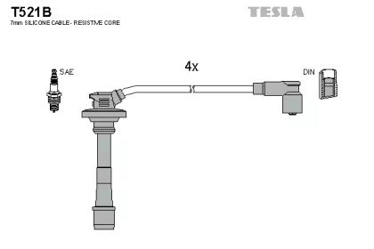 Провода высокого напряжения T521B TESLA