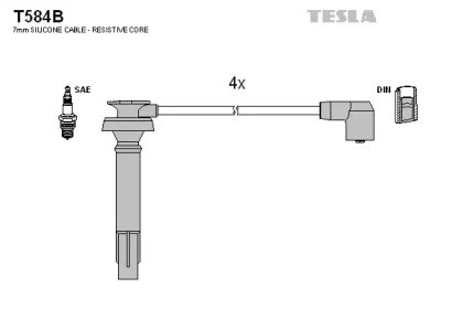 Провода высоковольтные, комплект T584B TESLA