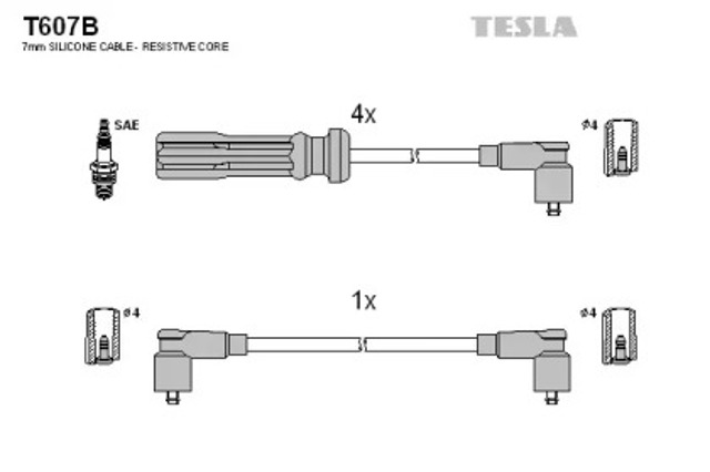Провода высокого напряжения T607B TESLA