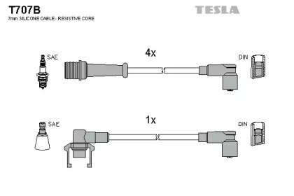 Провода высоковольтные T707B TESLA