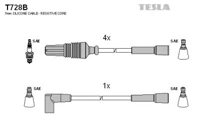 Высоковольтные провода  T728B TESLA