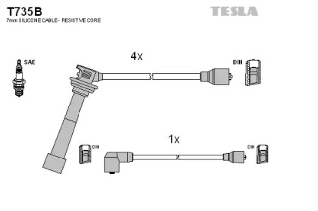 Провода зажигания T735B TESLA