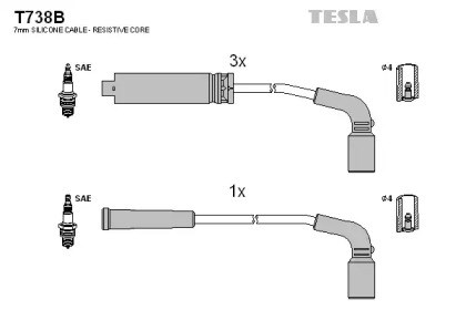 Провода зажигания T738B TESLA