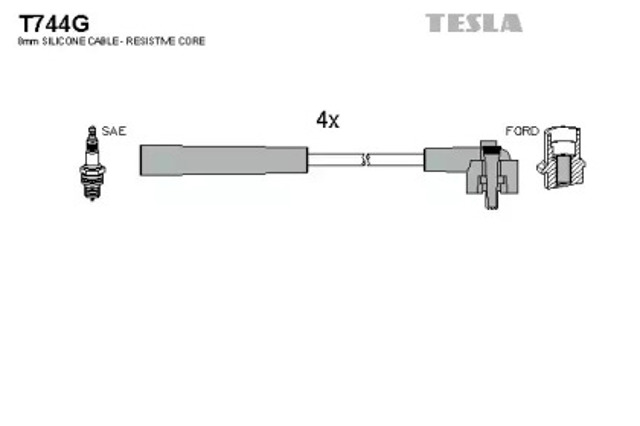 Провода высоковольтные в комплекте T744G TESLA