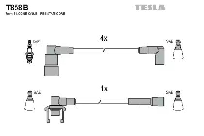 Провода высокого напряжения T858B TESLA