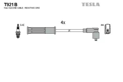 Провода высоковольтные T921B TESLA