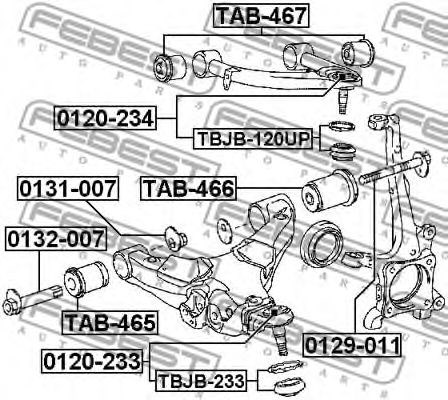 FEBEST TAB465 Сайлентблок переднего нижнего рычага в наличии Ровно