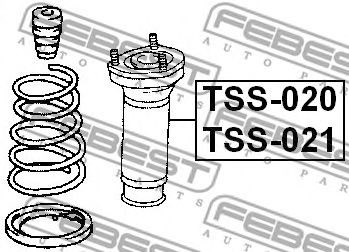 Подушка амортизатора заднего, левого TSS021 FEBEST
