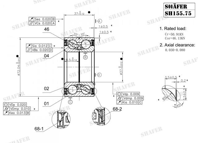 SHAFER SH15575 Подшипник ступицы в наличии Днепр