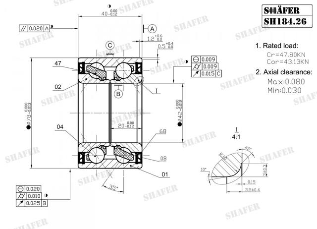 Подшипник передней ступицы SH18426 SHAFER