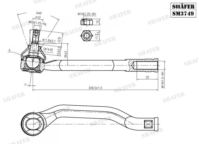 SM3749 Наконечник рулевой тяги внешний купить Черкассы