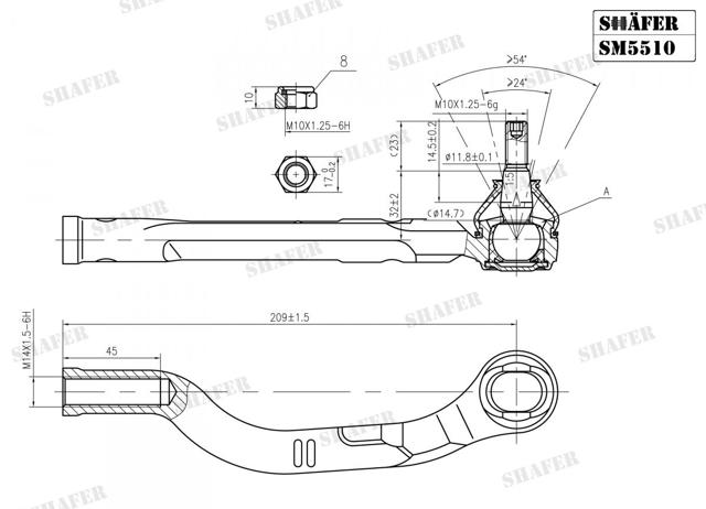 SHAFER SM5510 Рулевой наконечник в наличии Сумы