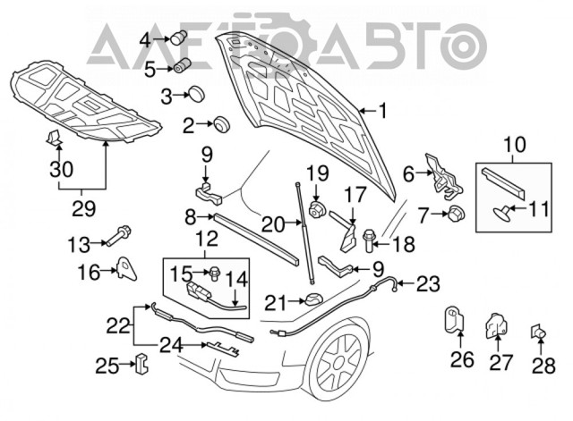 8P0823433A Буфер (отбойник) капота купить Киев