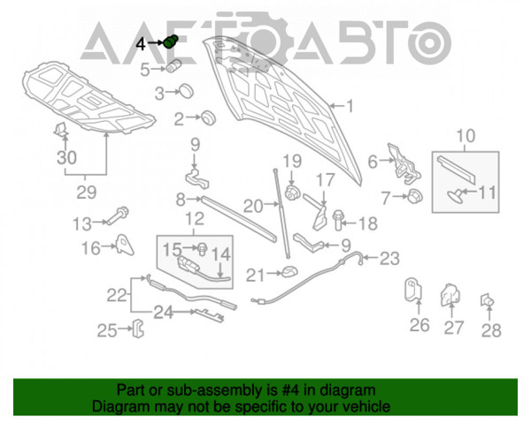 8P0823433A Буфер (отбойник) капота купить Сумы