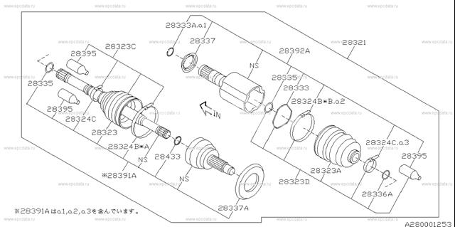 28392SC002 SUBARU ШРУС внутренний передний купить в Днепр