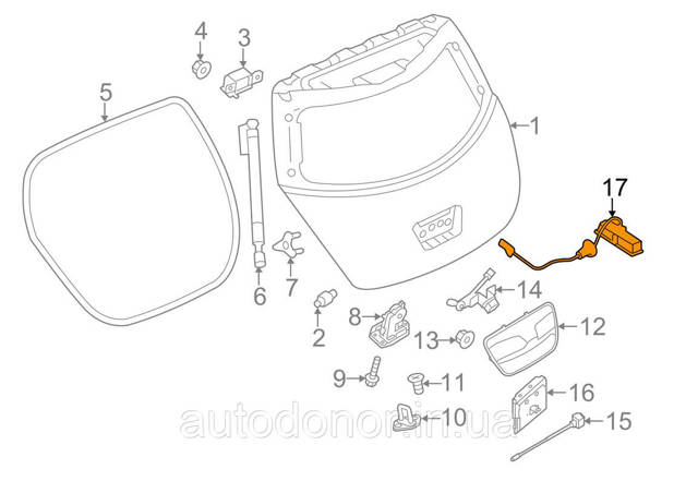253805SA0A NISSAN Кнопка привода замка багажника купить в Киев