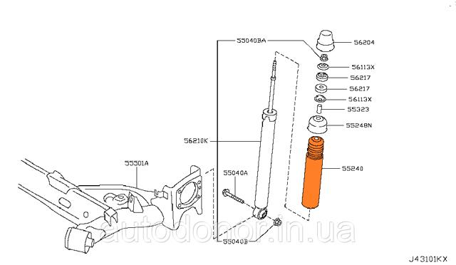 NISSAN 552405SA0A Отбойники задних амортизаторов в наличии Хмельницкий