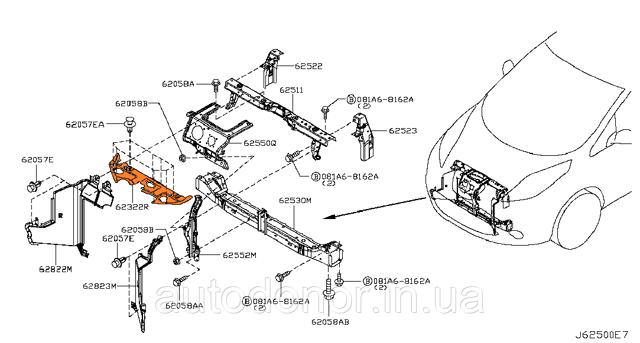 NISSAN 623223NF0A Решетка радиатора в наличии Харьков