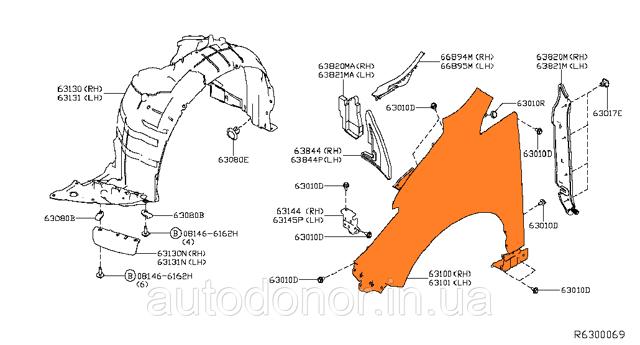 631015SA0A NISSAN Крыло переднее левое купить в Харьков