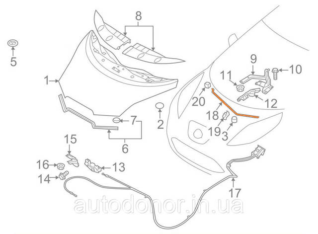 NISSAN 657713NA0B Упор капота в наличии Ужгород