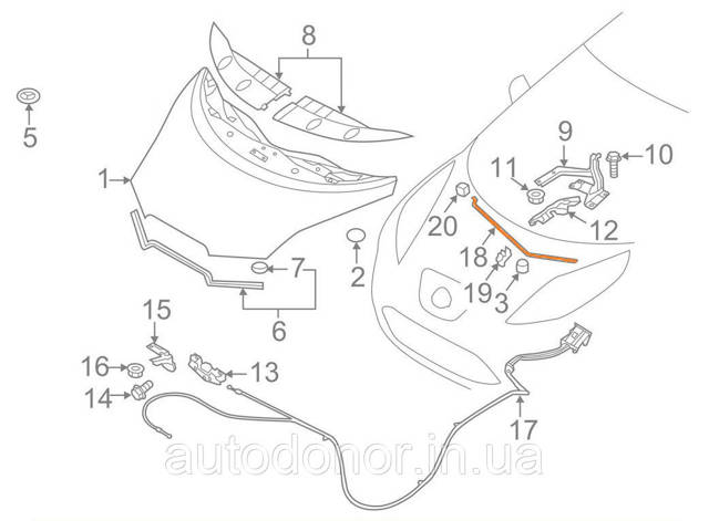 NISSAN 657715SK0A Упор капота в наличии Винница