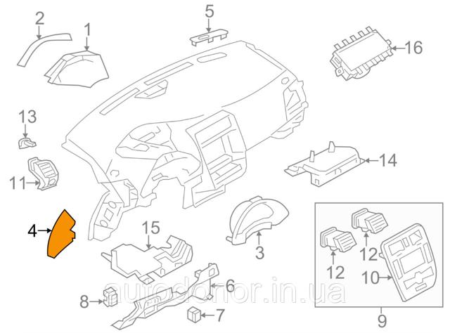NISSAN 684993NA0A Крышка боковая панели "торпедо", левая в наличии Черкассы
