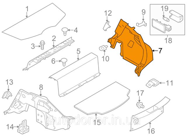 NISSAN 849503NA1A Облицовка багажного отсека правая в наличии Ужгород