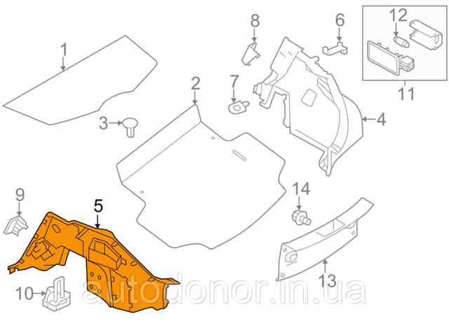 NISSAN 849513NA0A Облицовка багажного отсека левая в наличии Винница