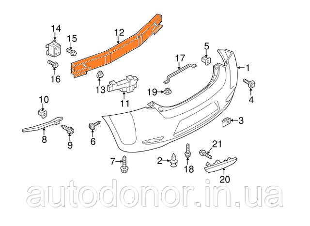 NISSAN 850303NA1A Усилитель заднего бампера в наличии Винница