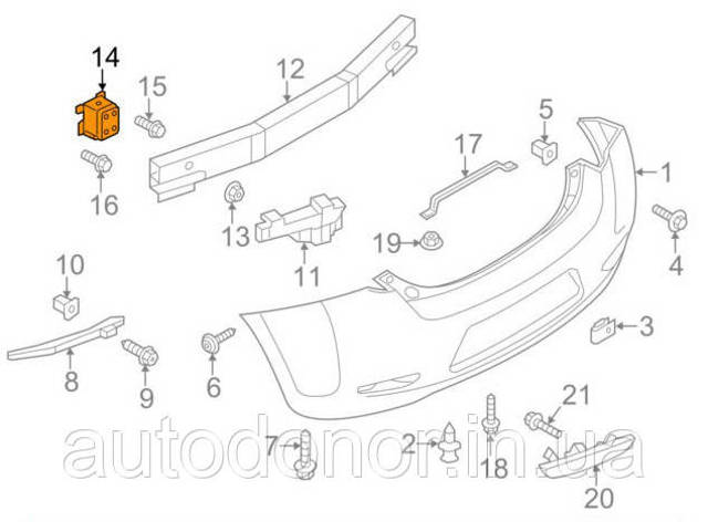 852113NA0A NISSAN Кронштейн усилителя заднего бампера купить в Ирпень