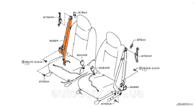 868843NF8B NISSAN Ремень безопасности передний правый купить в Николаев