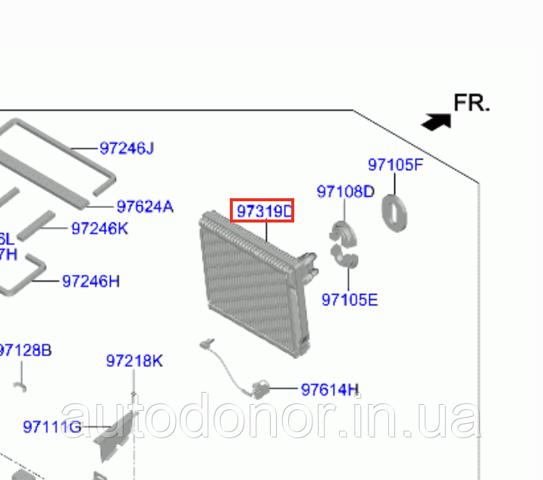 97139K4001 HYUNDAI Испаритель кондиционера купить в Ровно