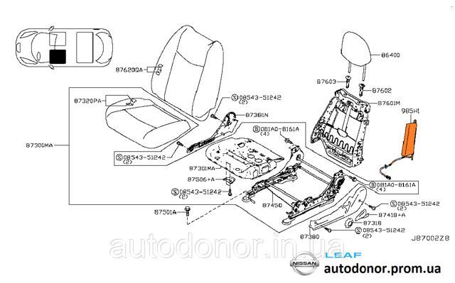 K85H13NC0A NISSAN Подушка безопасности (AIRBAG) спинки сиденья левого купить в Львов
