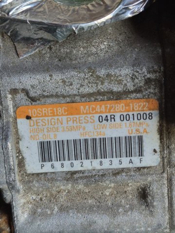 CHRYSLER 68021637AC Компрессор кондиционера в наличии Ирпень