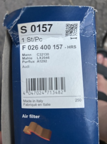 F026400157 BOSCH Фильтр воздушный купить в Николаев
