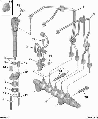 Распределитель топлива 1570G2 PEUGEOT