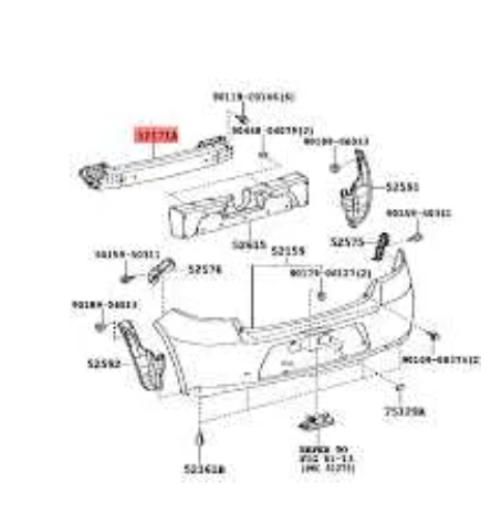 Буфер бампера заднего 5217106130 TOYOTA