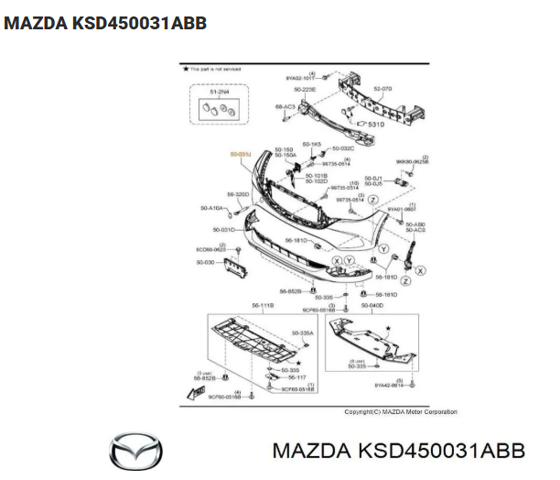 Бампер на авто KSD450031ABB MAZDA