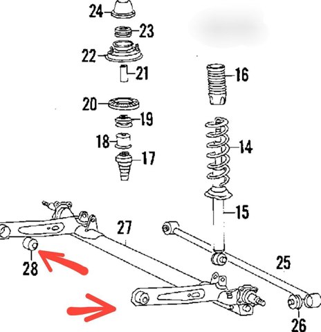 Сайлентблок задней балки (подрамника) Mitsubishi Lancer 4 C6A, C7A