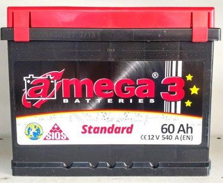 Акумулятор 12v/60ah/540a m3 standart (правий+)