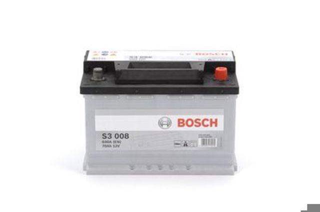 Батарея аккумуляторная bosch s3 008 12в 70ач 640a(en) r+ 0 092 S30 080